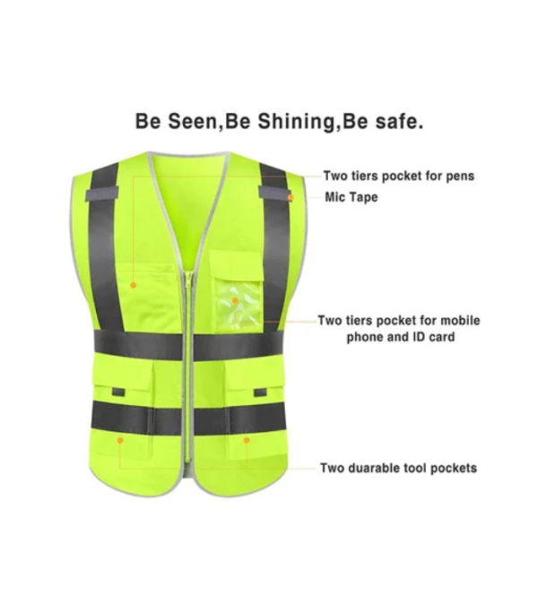 Qadar Polyester Reflective Safety Vest - Image 2